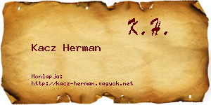 Kacz Herman névjegykártya